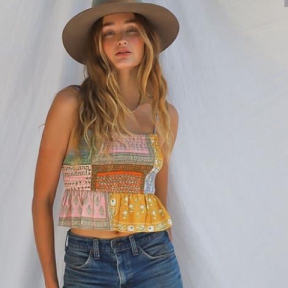 Jen’s Pirate Booty Wild Side Crop Top - Daydream Patchwork NWOT